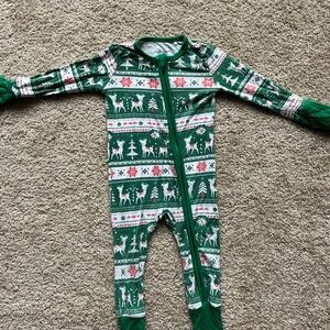 Angel Dear Green Holiday Patterned Footie